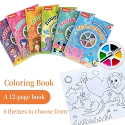 Children's Drawing Book Watercolor Brushes Dipped in Water to Paint Cute Animal Patterns Let Baby Free to Play Creativity