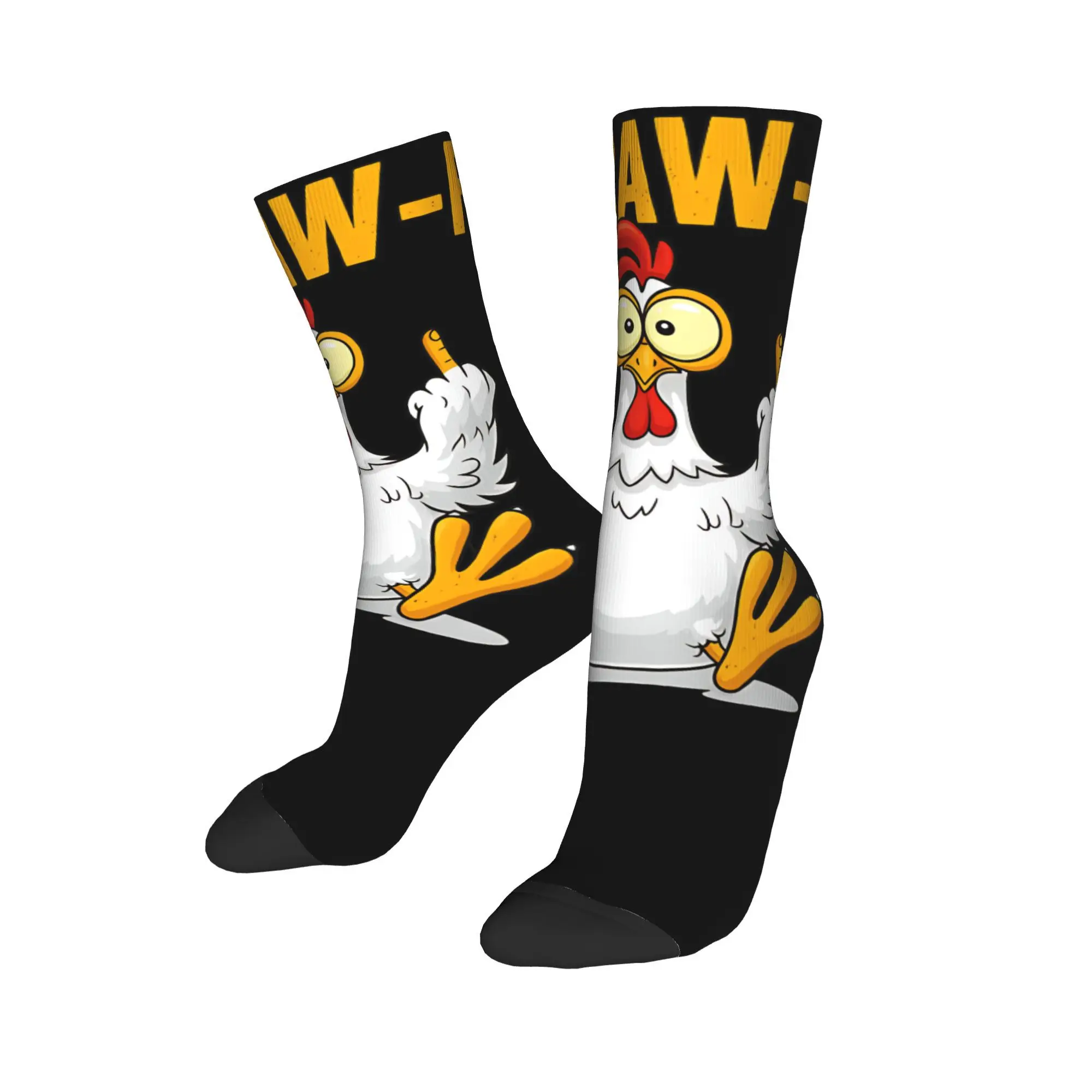 

Модные женские и мужские носки для экипажа, забавные аксессуары F-Caw-F с курицей FCAWF, удобные нескользящие носки