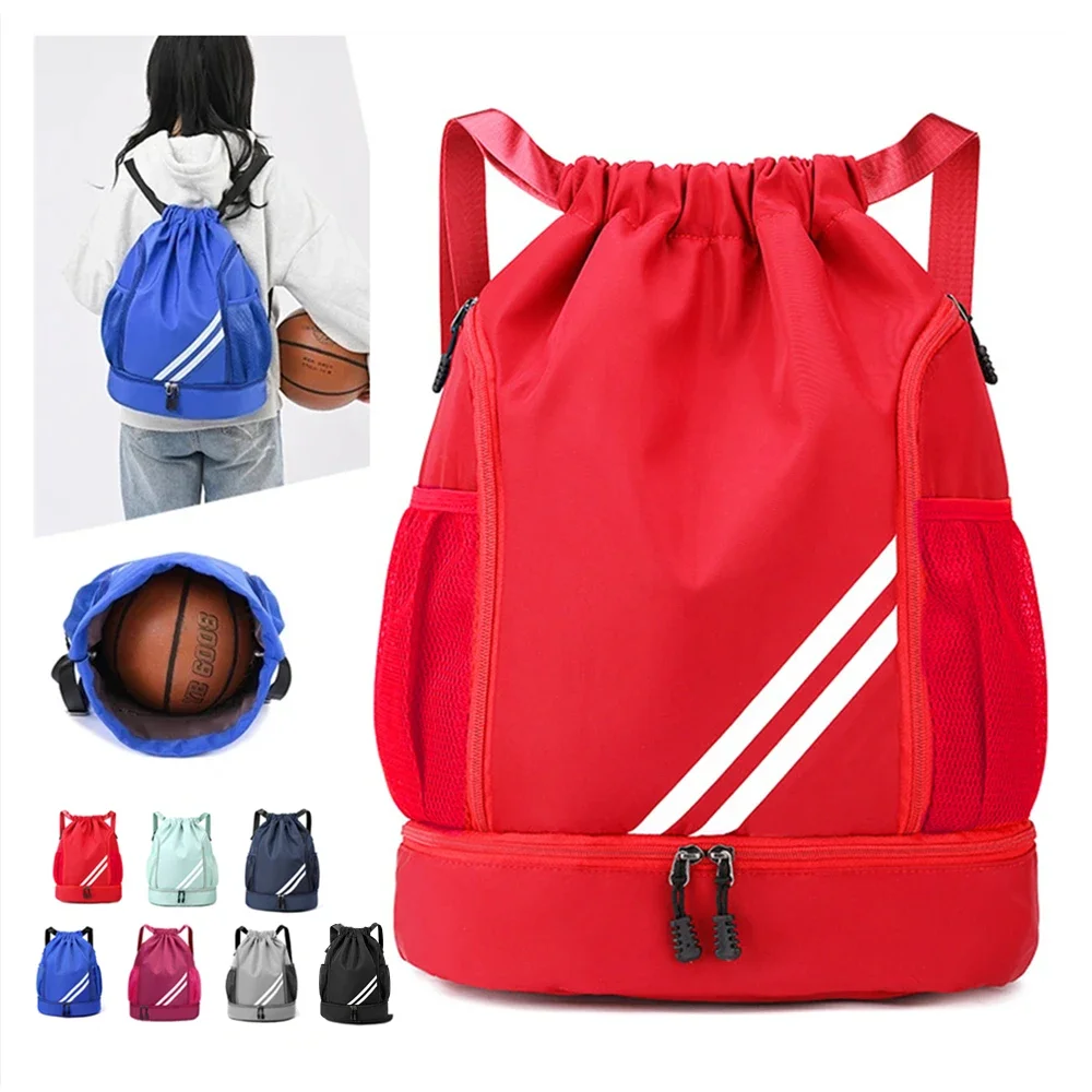

Drawstring Outdoor Sports Gym Traveling Backpack Portable Men and Women Basketball Bag Hiking Swimming Dry and Wet Separation