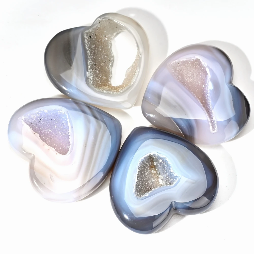 Natural Agate Druzy Geode Crafts, Star/Moon/Heart, Home Decor, Mineral Specimen, Crystal Collection, Healing Crystal Gifts