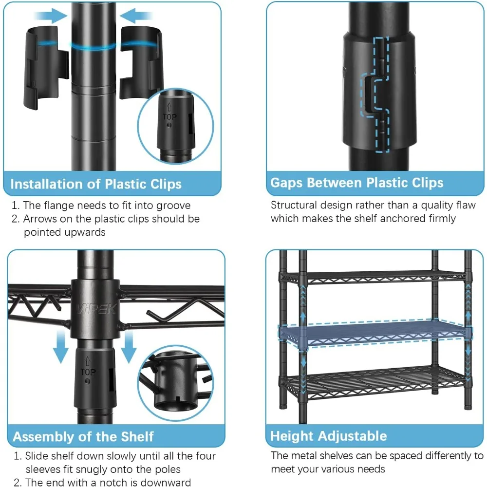 Rack de armário portátil extra grande V50 - Armário autônomo resistente para uso multifuncional do quarto