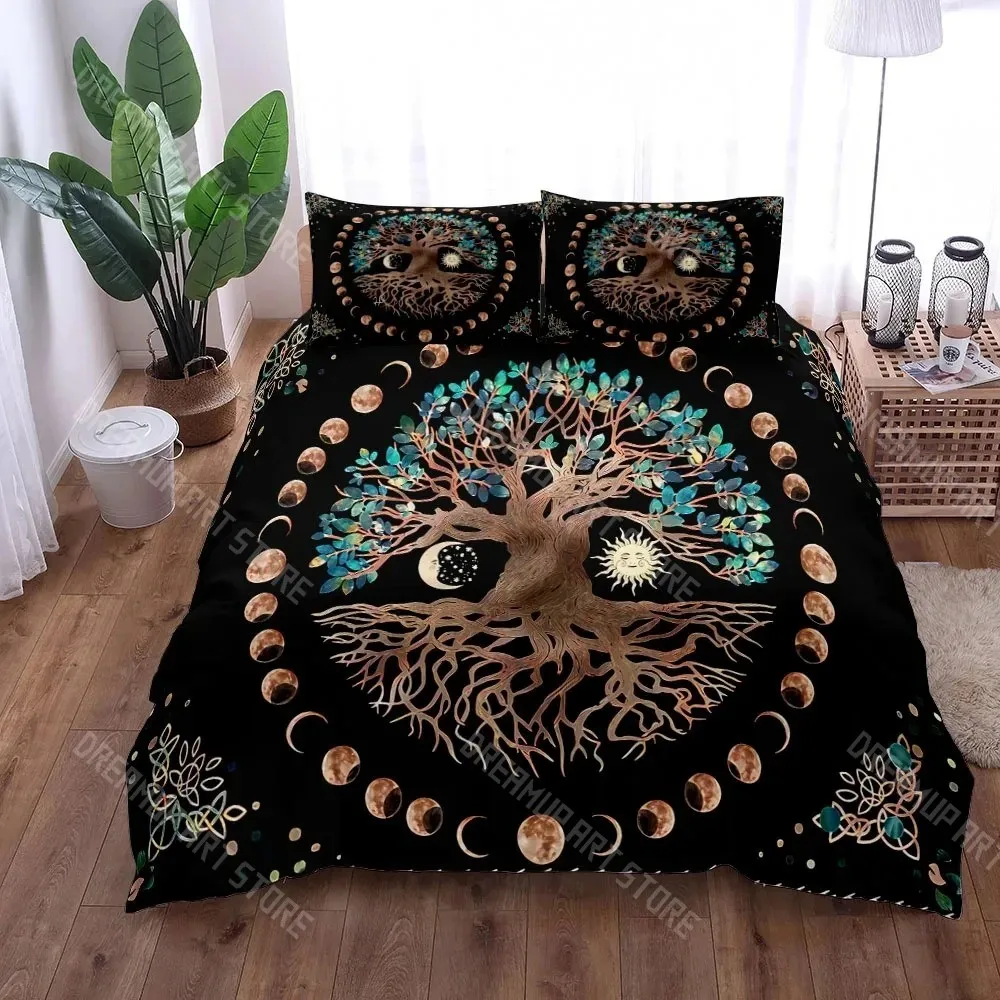 3D Printed Yggdrasil Tree of Life Bedding Set for Boys Girls Duvet Cover Twin Queen King Full Single Double Sizes