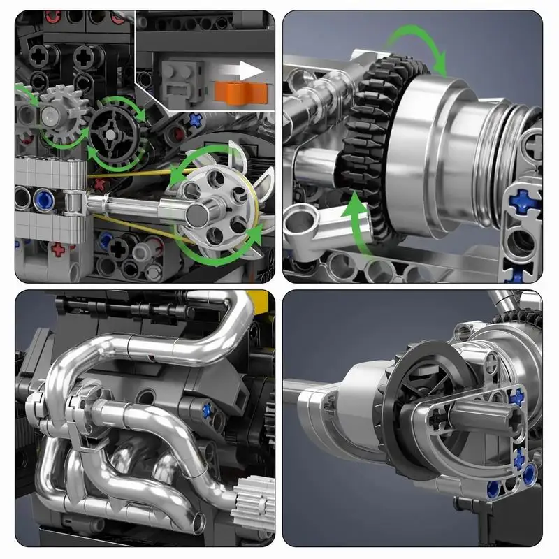 

10207 PAG Supercar V8 Engine Model 761pcs Building Block set MOC DIY Toys for Christmas Gifts