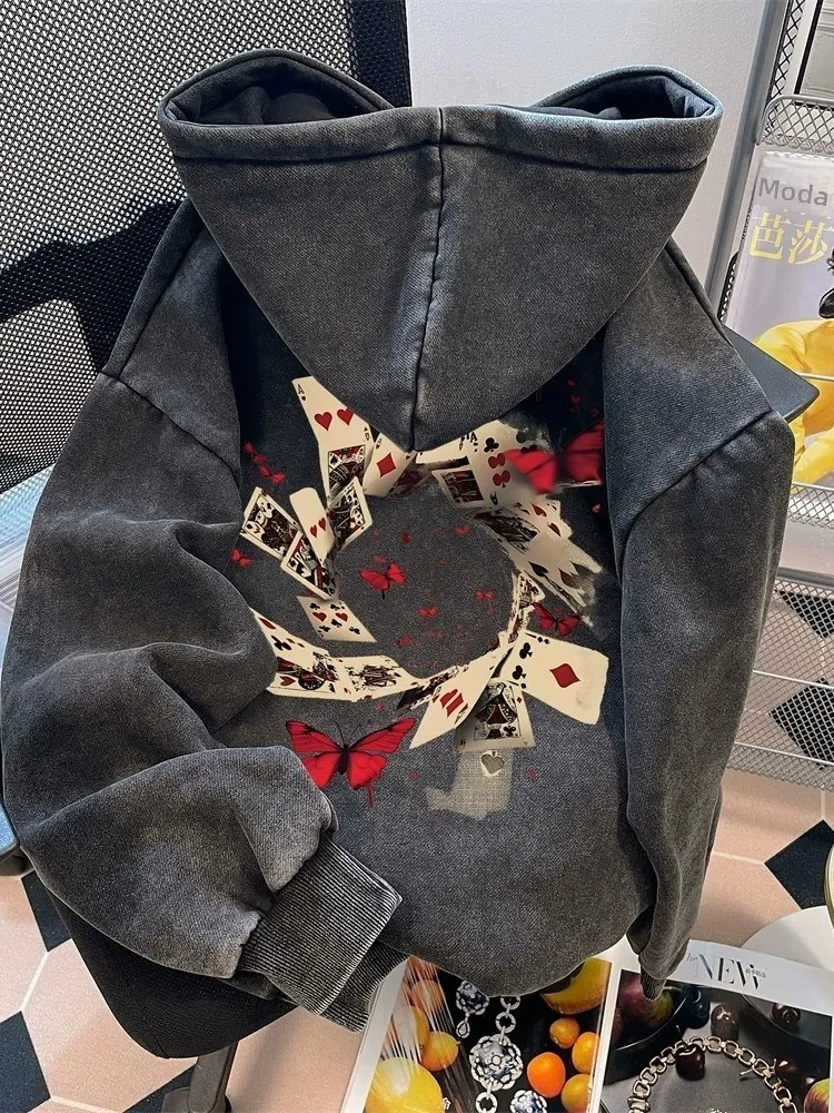 large-size-300-pounds-poker-print-washed-hoodie-unisex-autumn-loose-streetwear-casual-long-sleeve-comfortable-anti-wrinkle-wear