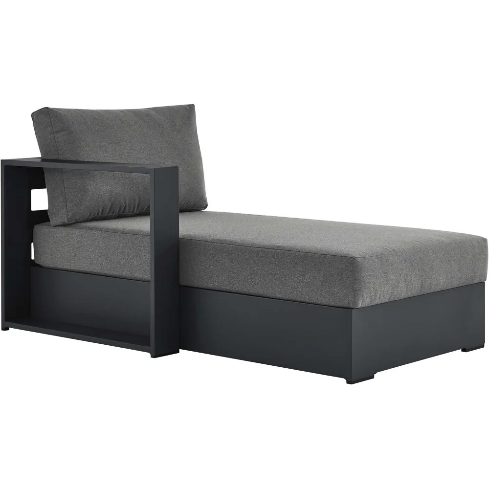 

Tahoe Aluminum Outdoor Gray Charcoal with Weather-Resistant Cushions, Modular Patio Lounger for Pool Furniture