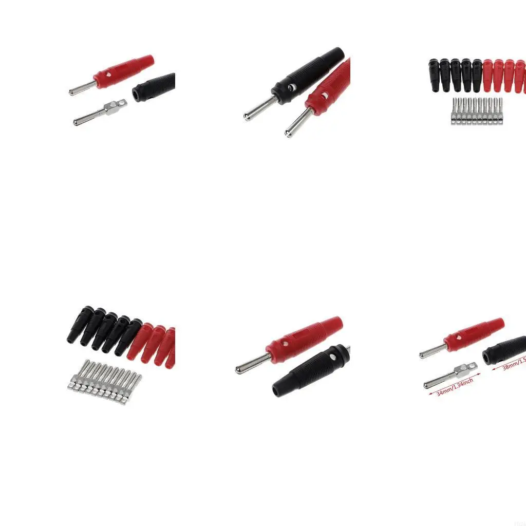 193A 10 Pcs 32A 4mm Banana Plug High Current Insulated Shrouded Stackable Connector S