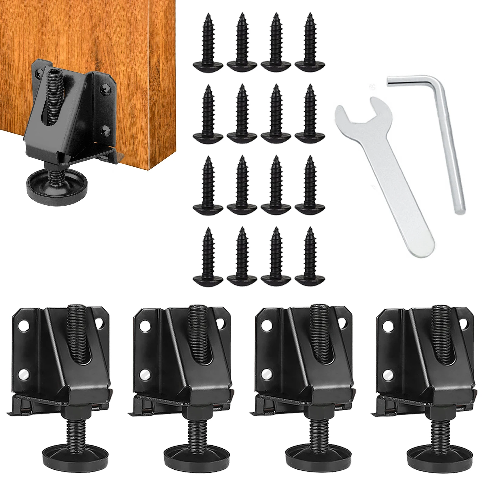 4Pcs Metalen Verstelbare Voet Benen Levelers Heavy Duty Leveling Verstelbare Meubilair Leveling Voeten Voor Meubels Kasten