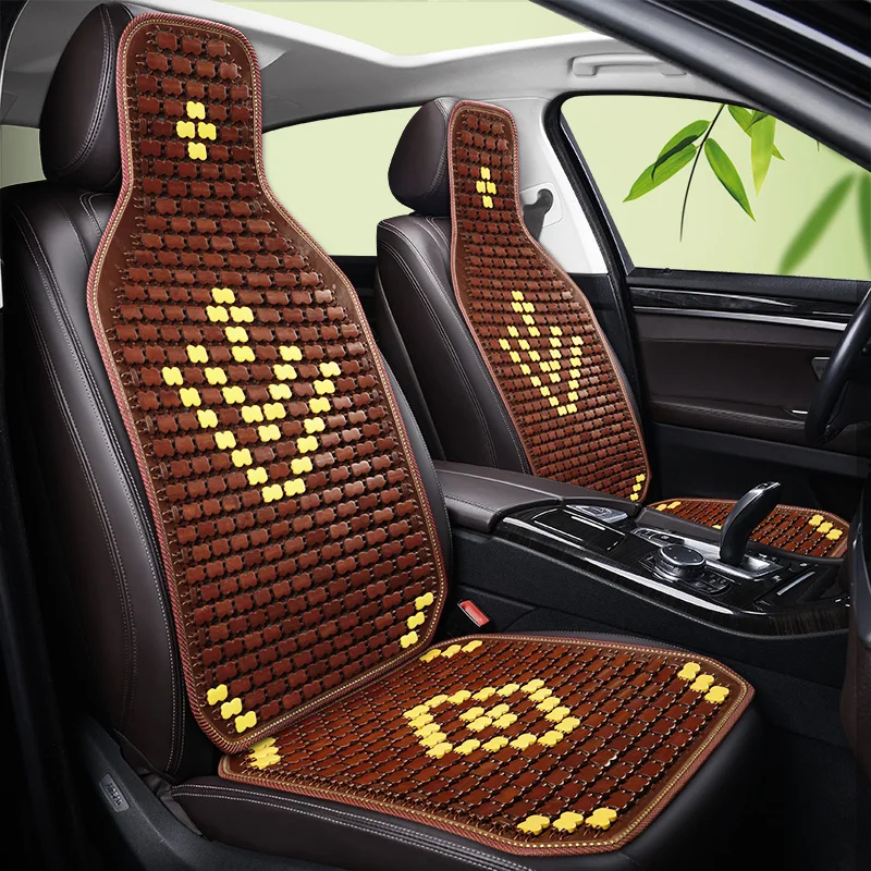 

Summer Cool Bamboo Cushion Car Seat Cover Natural Bamboo Square Mat Single Piece Massage Breathable Environmental Waterproof