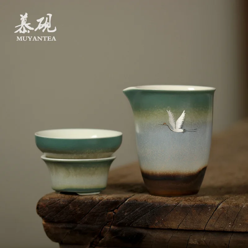 Mutao Strainer, Kiln-Fired Buddha Green Filter, Paired With Kung Fu Set And Tea Ceremony Accessories, Filter Net