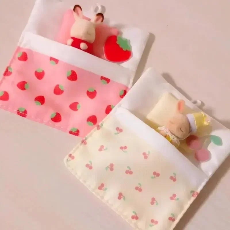 Poupée Kawaii originale, figurine de dessin animé, jouets à collectionner pour enfants, lit de bébé, sacs pour bébé