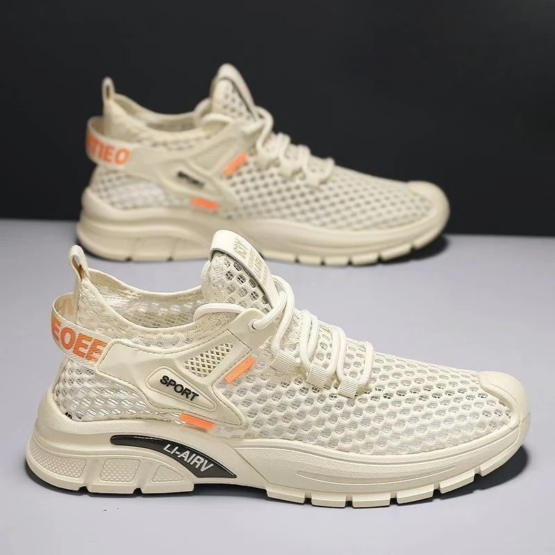 Summer Mesh Shoes Men Casual Shoes Fashion Lightweight Breathable Walking Sneakers Slip-on Mens Flats Shoes Plus Size