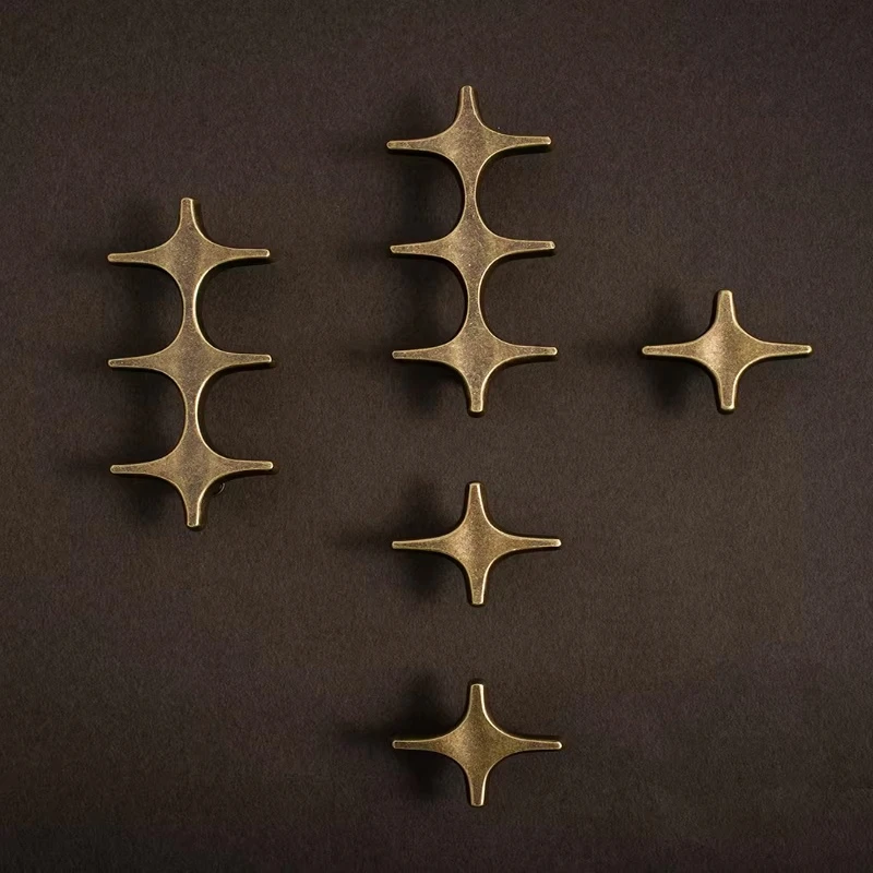Personalized Retro French Cabinet Handle Antique Bronze Furniture Antique Handle Creative Cross Star Cabinet Handle
