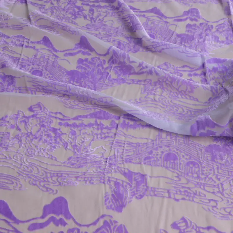 Single Tone Devore Velvet Designer Fabric with Woven Semi Sheer Surface for Vintage Vest Projects and Special Occasion Wardrobes