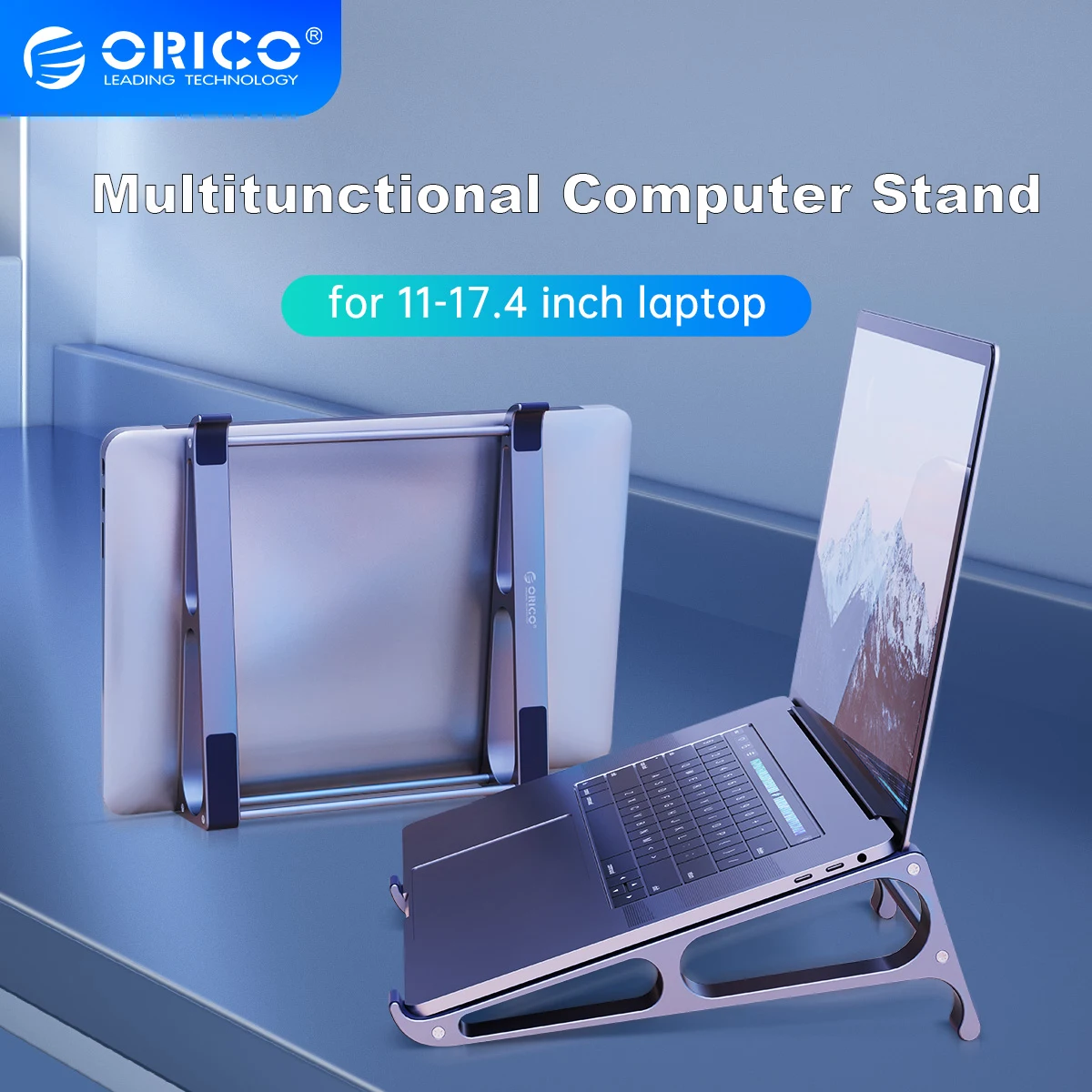 ORICO Laptop Stand for 13-17.4 Inch Macbook Air Pro Foldable Aluminum Vertical Notebook Stand Support Macbook Tablet Phone Stand