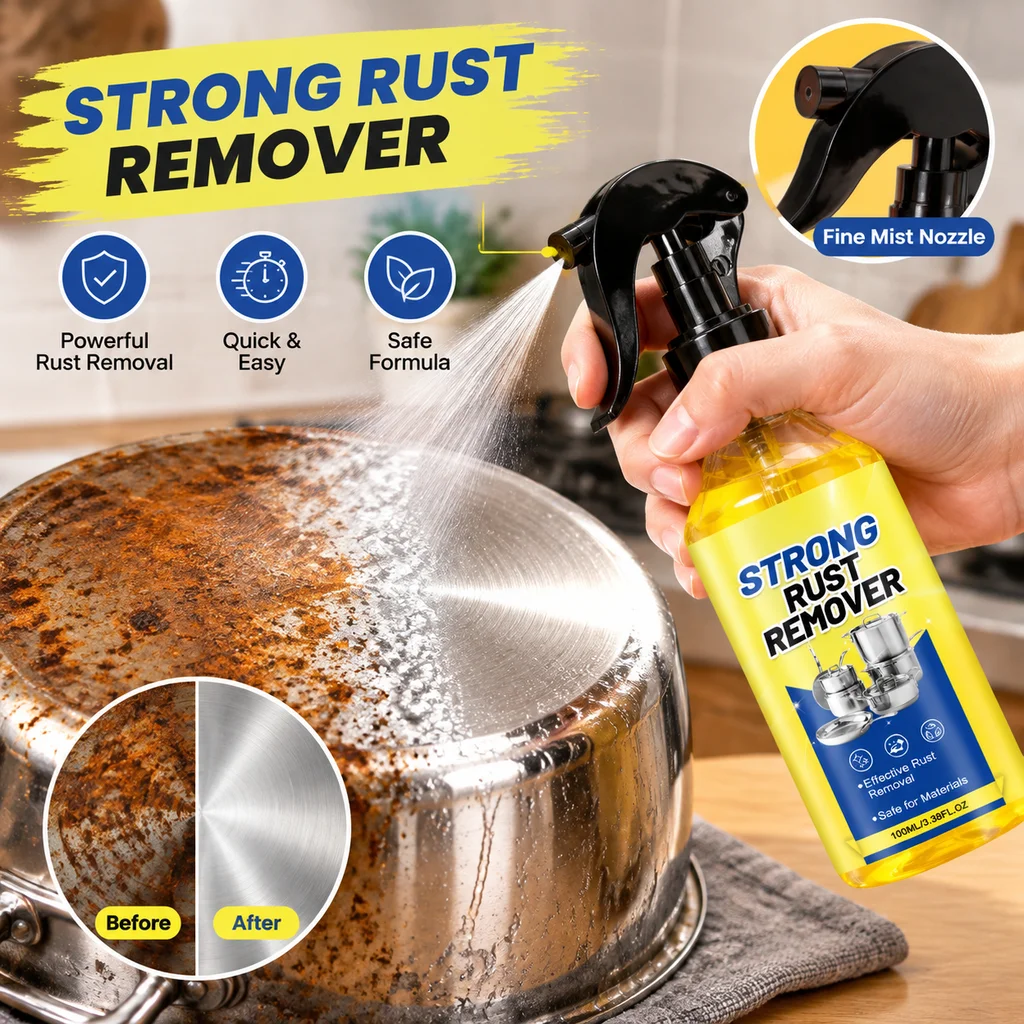 Multi Metal Rust Remover Spray Household Derusting Solution Kitchen Hardware Door Lock Garage DIY Maintenance Tool 100ml