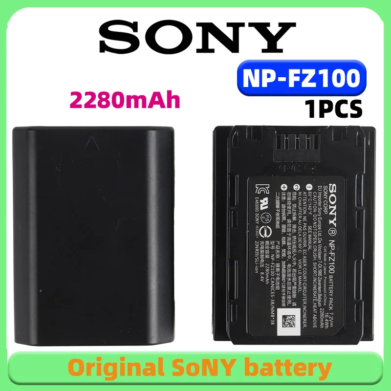 Original 2280mah NPFZ100 NP-FZ100 NP FZ100 Battery for Sony 7R Mark III, A7III, A7SIII, A7R III, A7RIV, A7R 2, A9, A6600 Camera