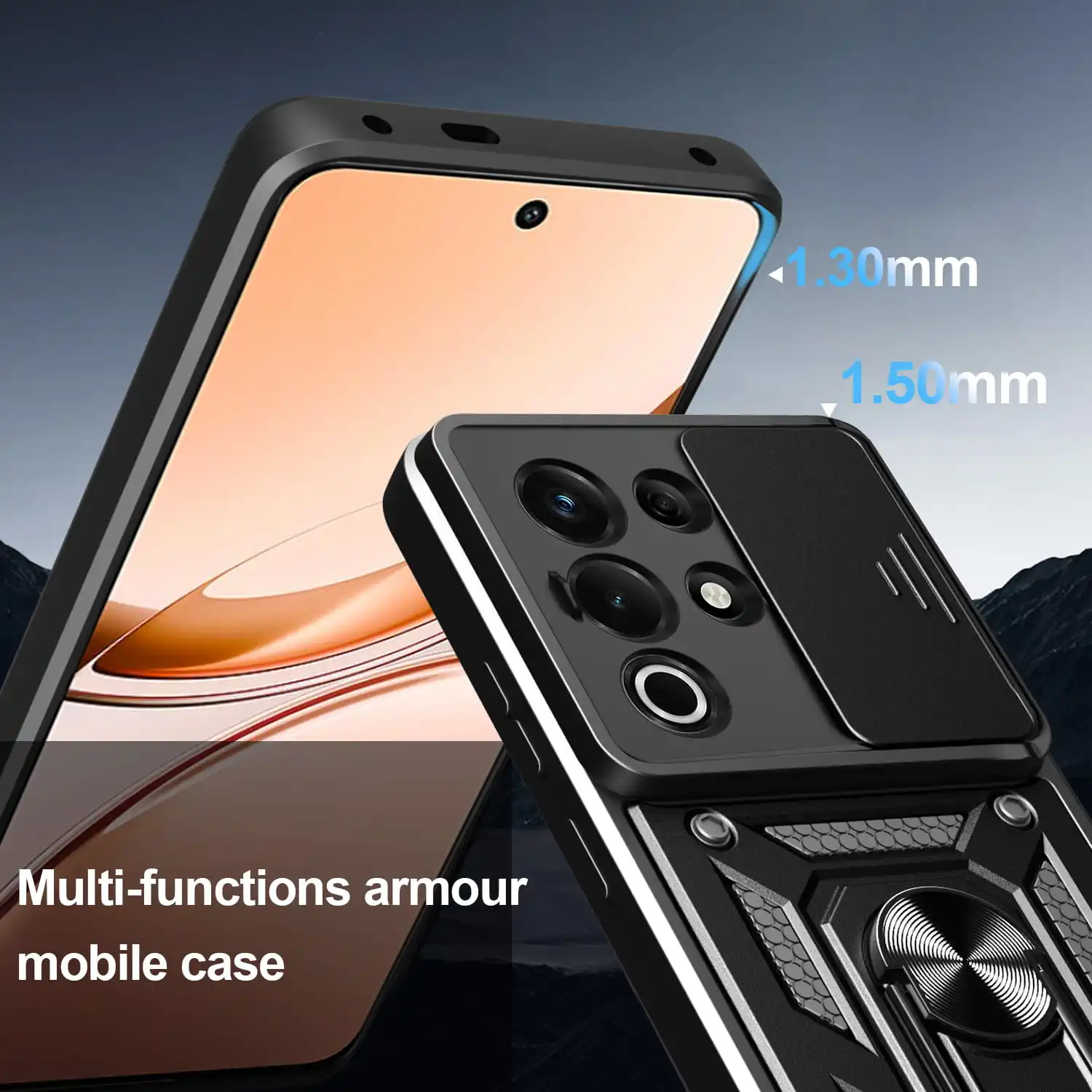 حافظة لهاتف itel S25 Ultra Slide Camera Protect Stand Phone Shell Funda لهاتف S25 4G S24