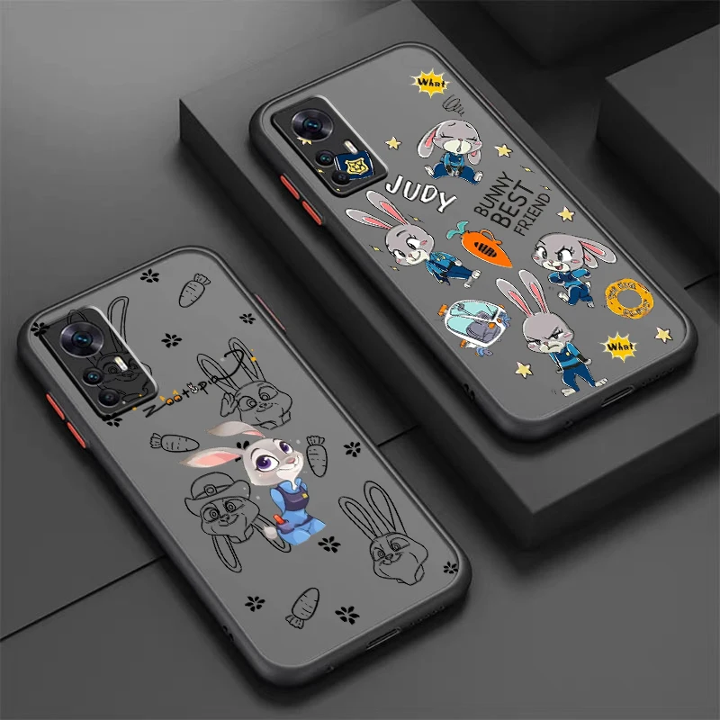 Zootopia Judy Nick Disney Frosted Translucent For Xiaomi Mi 13 12 12T 11T 11 11i 10T 10 9T Pro Lite Ultra 5G Matte Phone Case