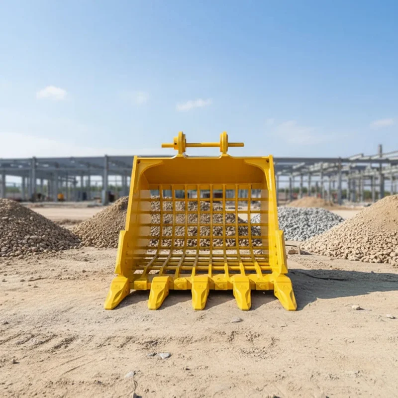

High Quality Haoen Brand 20 Grid Fighting Rock Bucket Q355B/NM500 Material ISO9001 Certified PC200 Model OEM Supported Factory