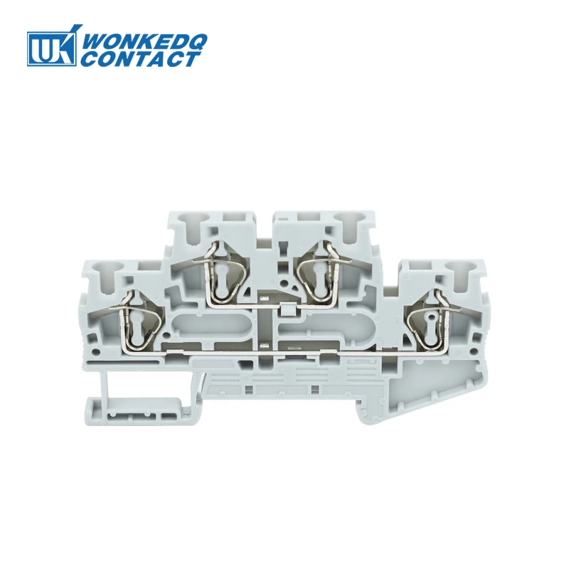 STTB4 Double Level Spring-Cage Terminal Block NS35 Din Rail Mount Connection 4mm² Cable 2 Layer Connector Electrical STTB 4