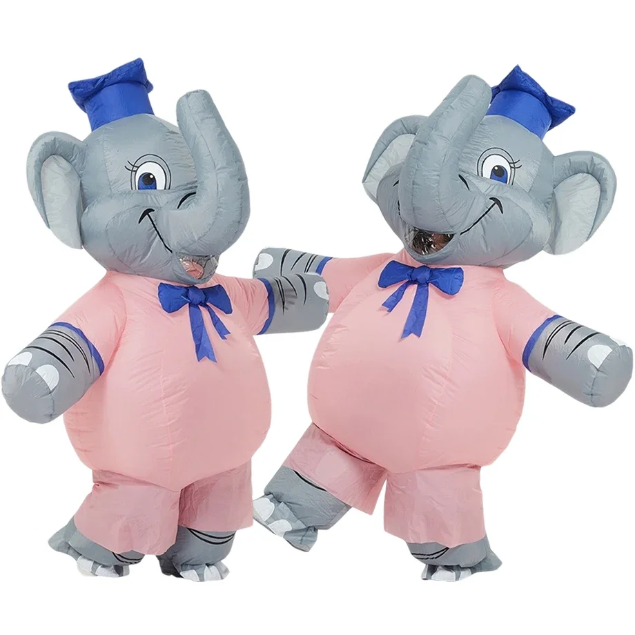 

Halloween Christmas Carnival Party Costume Adult Cosplay Cute Cartoon Doll Inflatable Pink Elephant Costume Props Holiday Gift