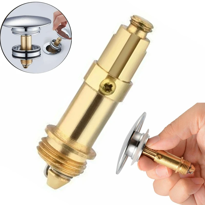 Spring Plugs Bounce Valve Brass Basin Sink Bath Replacement Waste Easy Pop Up Click Clack Plug Bolt Spring Mechanism Part