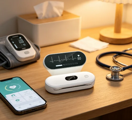 Portable 24-Hour ECG EKG Holter Monitor with AI Analysis Long-Term Cardiac Monitoring Heart Recorder Wearable Medical Device