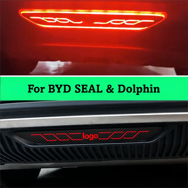 

For BYD SEAL BYD Dolphin Car Sticker Accessories Taillight Brake Lights Lamp Protector Carbon Fiber Covers Styling With Original