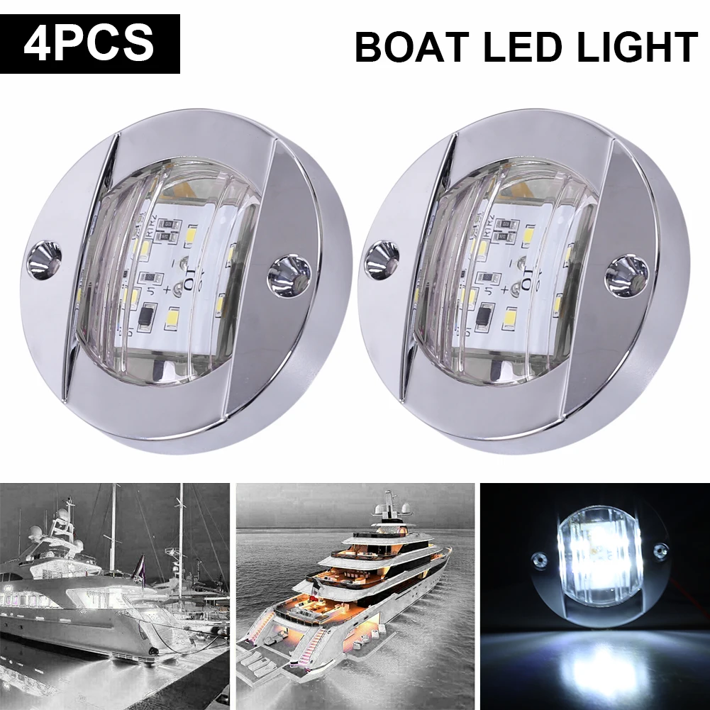 DC 12V Marine Boat Transom LED Stern Light Round Cold LED Tail Lamp Yacht Accessories Waterproof