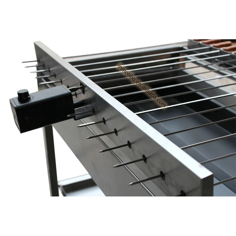 3 in Line Extra Large Cyprus Grill BBQ Cypriot Charcoal Grill Motorised Outdoor Rotisserie BBQ Grill