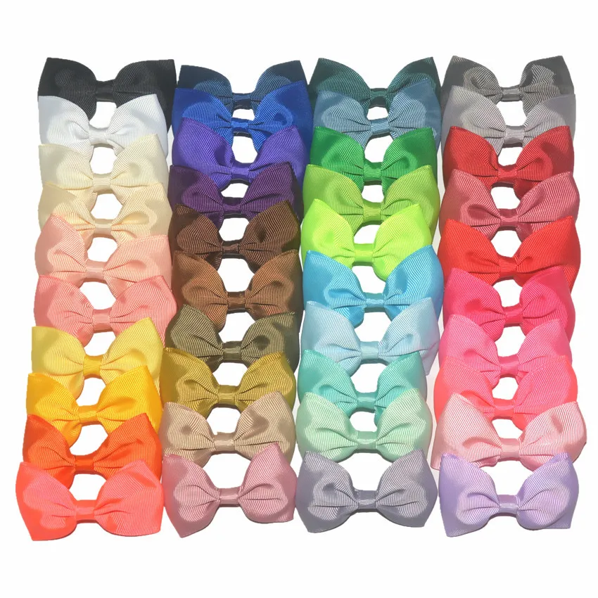 

800pcs Wholesale 40 Colors Ribbed With Bow Tie Girls Headwear Accessories Hot Sale Without Clips
