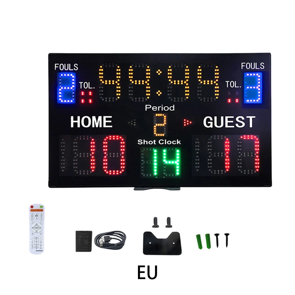 LED 디지털 휴대용 전자 스코어보드, 실내 야외 농구 배구 스포츠 스코어보드, 15 자리