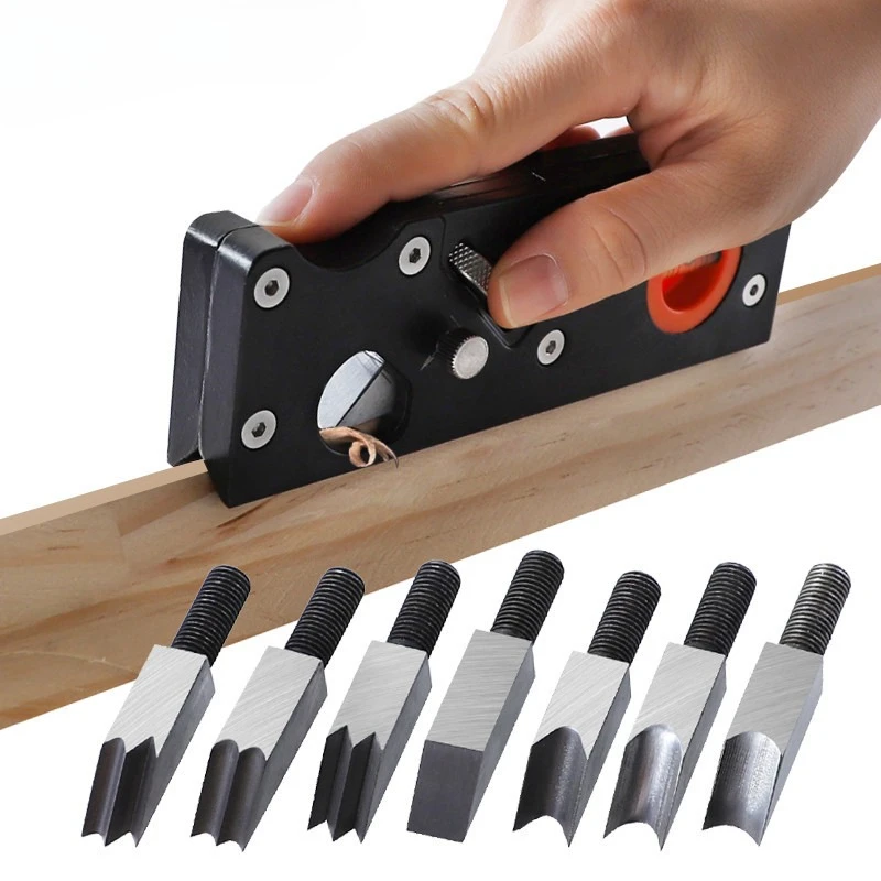 

Chamfer Trimming Cutter, Chamfer Plane Woodworking Board Planer Tool for Radian Corner Plane Trimming Quick Edge Planing