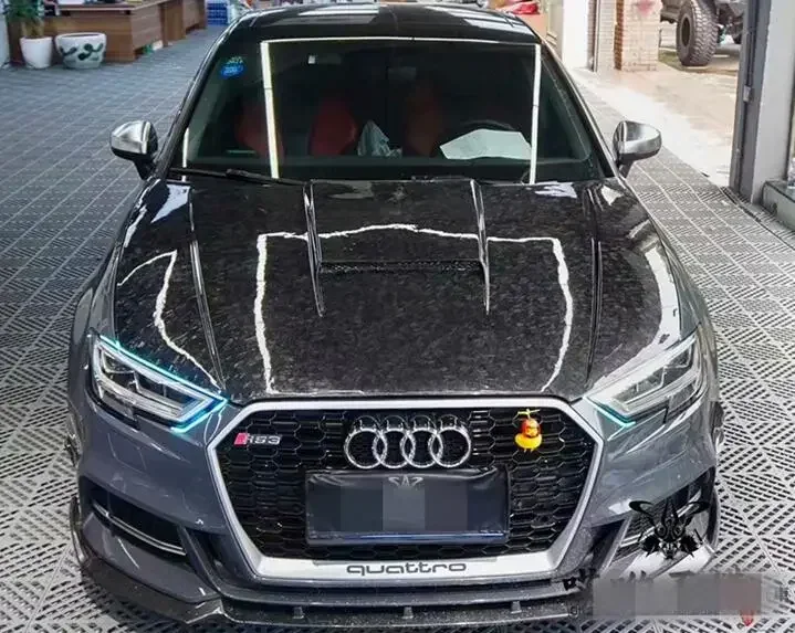 New！ Real Forging Carbon Fiber Bonnet For Audi A3 S3 RS3 Sedan Hatchback 2013-2019 Front Engine Hood Vent Cover