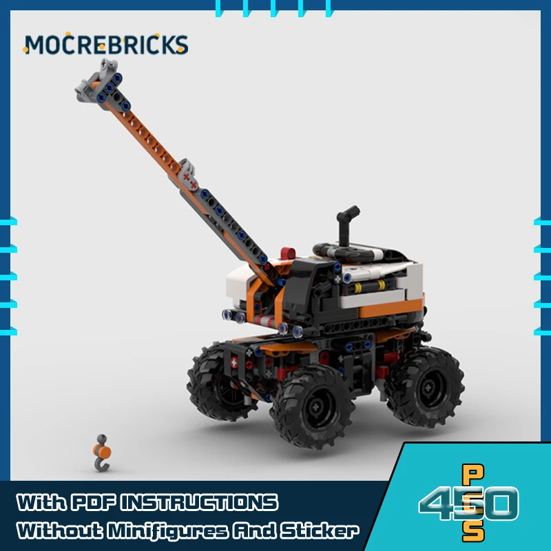 

City Hots Selling Engineering Vehicle Building Blocks Series Wheeled Crane Model MOC Technology Bricks Children's Puzzle Toys