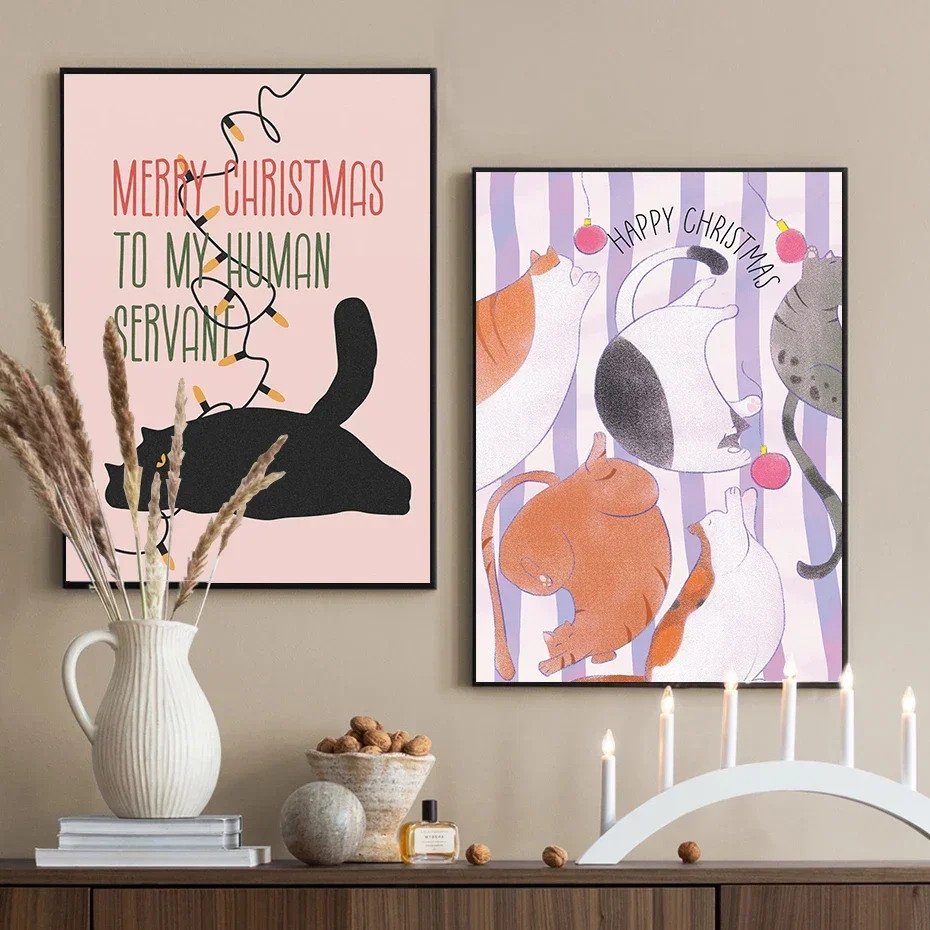 الحد الأدنى قماش الملصقات لطيف كسول القطط مضحك القط المتحمسين الاسترخاء Printss موضة جدار الفن ديكور غرفة المعيشة المنزلي #2