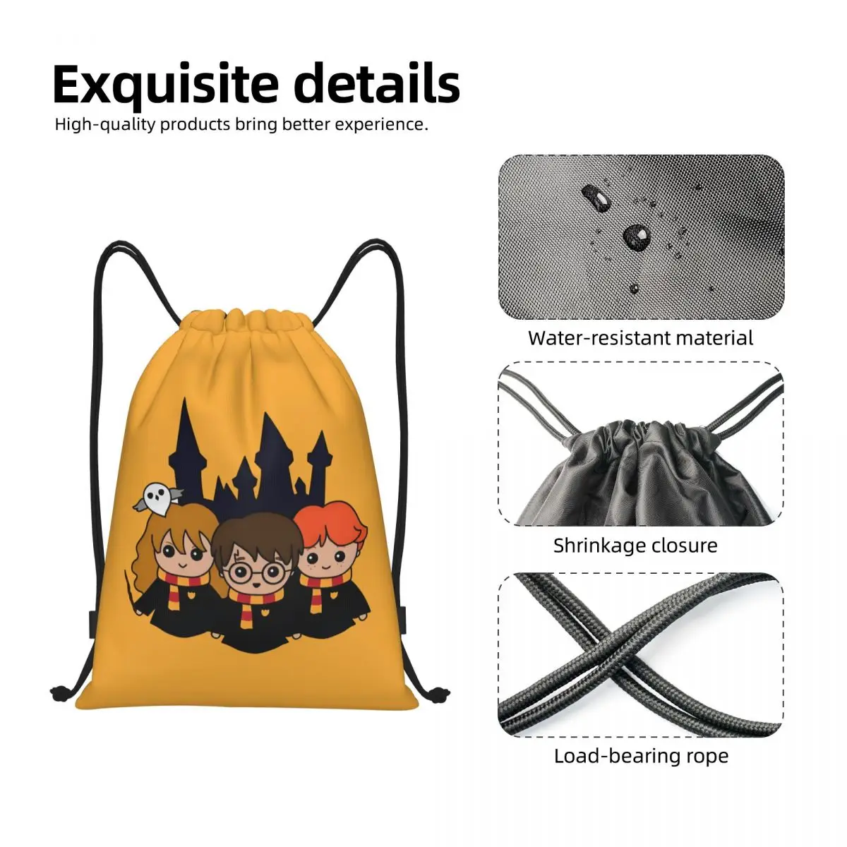 مخصص H-Harrys الرباط على ظهره النساء الرجال الرياضة الصالة الرياضية Sackpack طوي ماجيك حقيبة تسوق مدرسية كيس #5