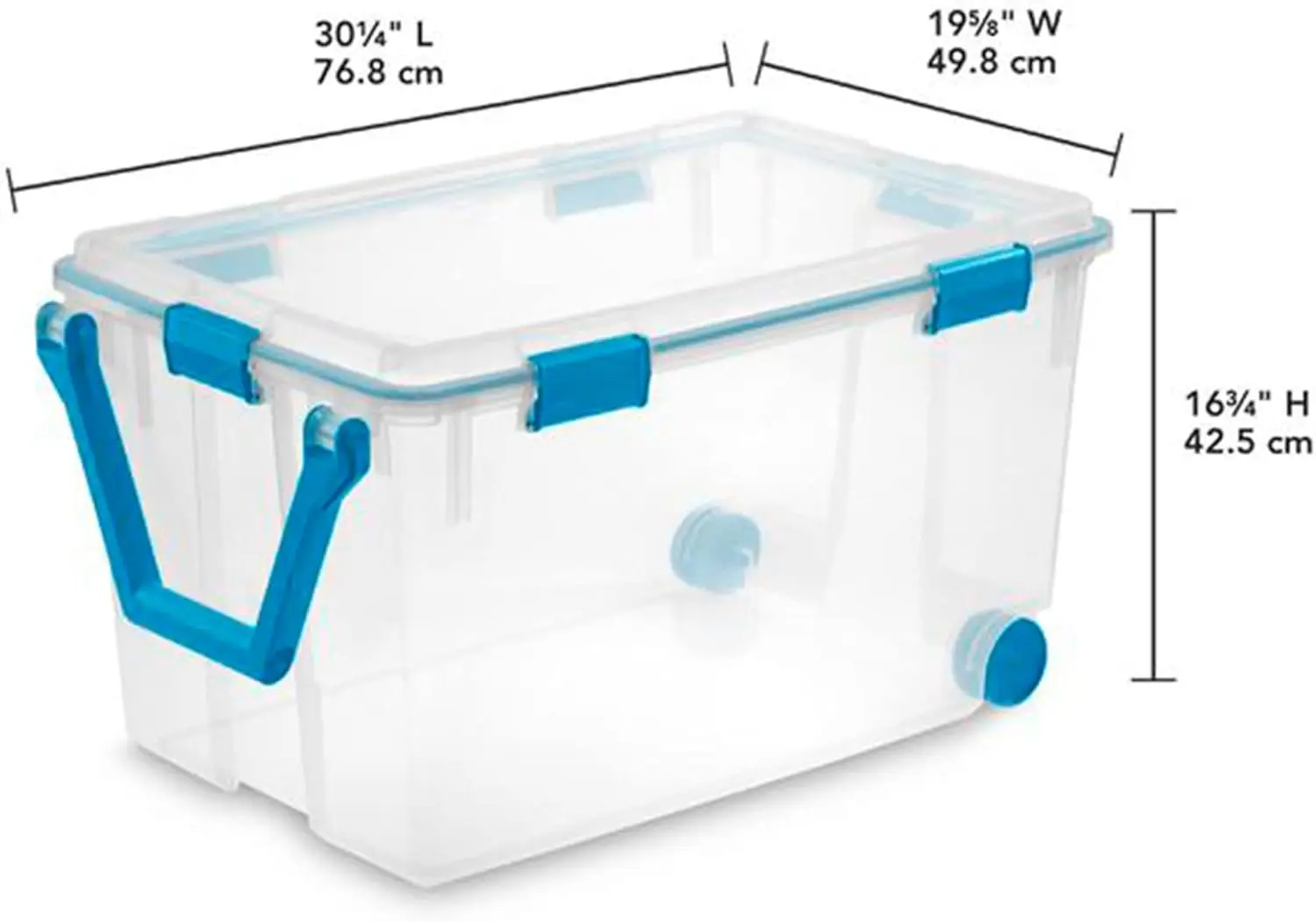 Wheeled Gasket Box Stackable Storage Bin with Latch Lid, 120 Qt (12 Pack)