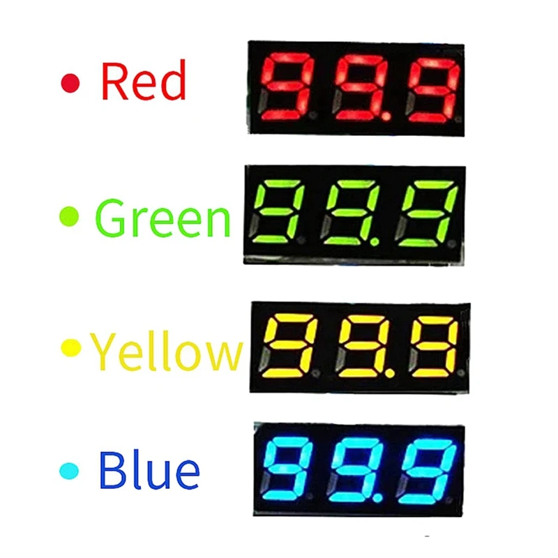 Mini DC Voltmeter Display 3-Wire DC 0-100V Voltage Tester 50PCS 0.28 Inch LED Panel 4 Colors Combined