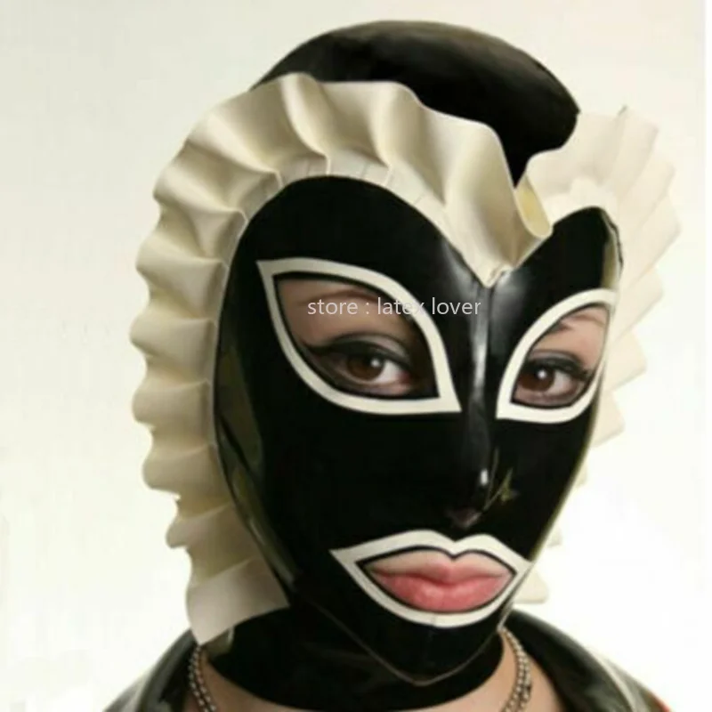 

Latex Hood Rubber Mask Sexy Fetish Gummi Unique Fish Fin Cat Eye Cool Hoods Customized 0.4mm for Women