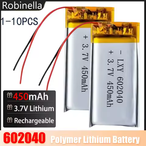 602040 Battery 3.7V 450mAh Lithium Polymer Li-ion Rechargeable Batteries for GPS MP3 MP4 MP5 Car DVR Tachograph Headphone Cell