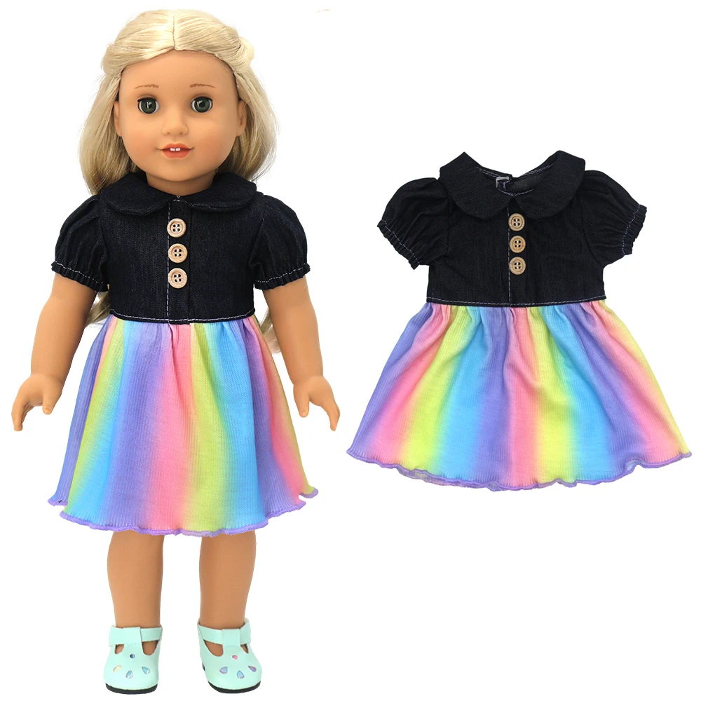 18 Inch Doll Summer Green Dress With Collar Baby Dolls Dress Christmas Gifts