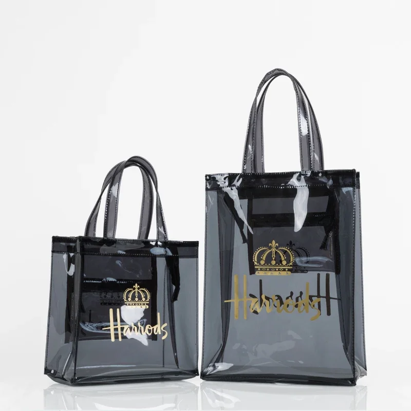 Mới Lớn-Dung Tích Túi Tote Nhựa PVC Chống Thấm Nước Trong Suốt Jelly Nữ London Shop Nữ Trễ Vai Mua Sắm Túi Xách