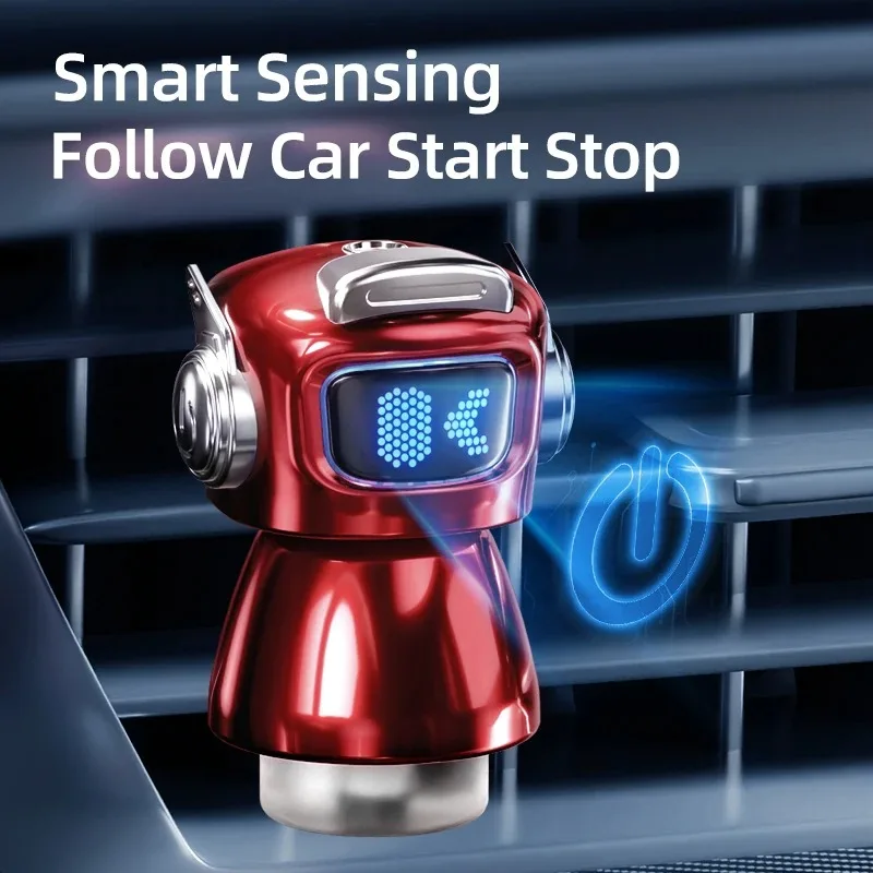 

Smart Car Air Freshener AI Rechargeable Car Aroma Diffuser Smart eyes 4 Levels of Adjustable Intelligent Car Diffuser Gift
