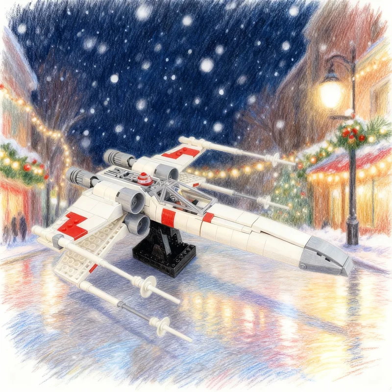 

499pcs MOC X Wing Star Battle Model Building Blocks Festival Gifts Architecture Assemble Toys Creative Education Brick DIY Idea