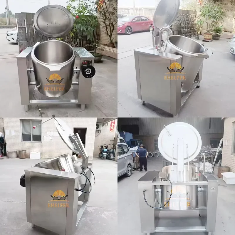 2026 100-500Liter Industrial Tilting Jacketed Kettle | Bean Cooking Machine | Commercial Boiling Pot for Soups & Stews
