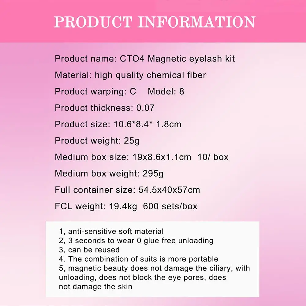 Suction Magnetic Eyelashes with Applicator Fixed Position No Glue Needed Magnetic False Eyelash Set No Removal Natural