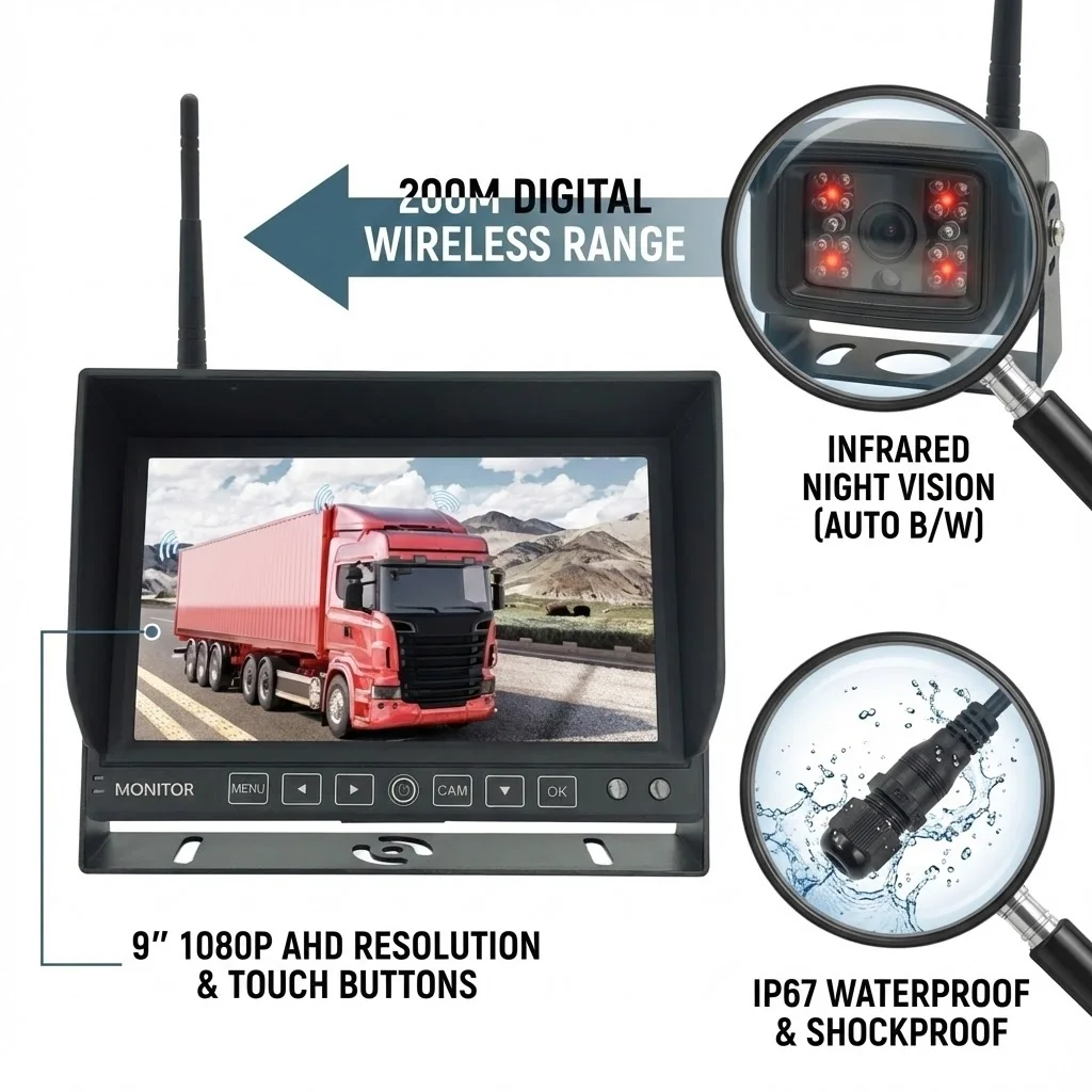 Wireless Night Vision Reverse Camera System|9
