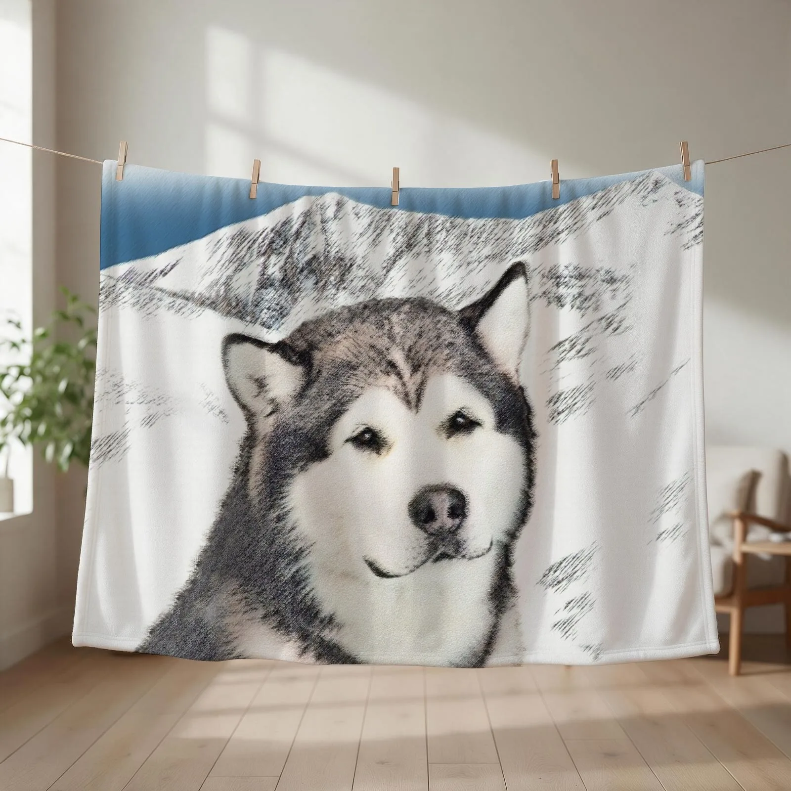 Alaskan Malamute Throw Blanket Thermal Comforter Beach Decorative Beds Blankets