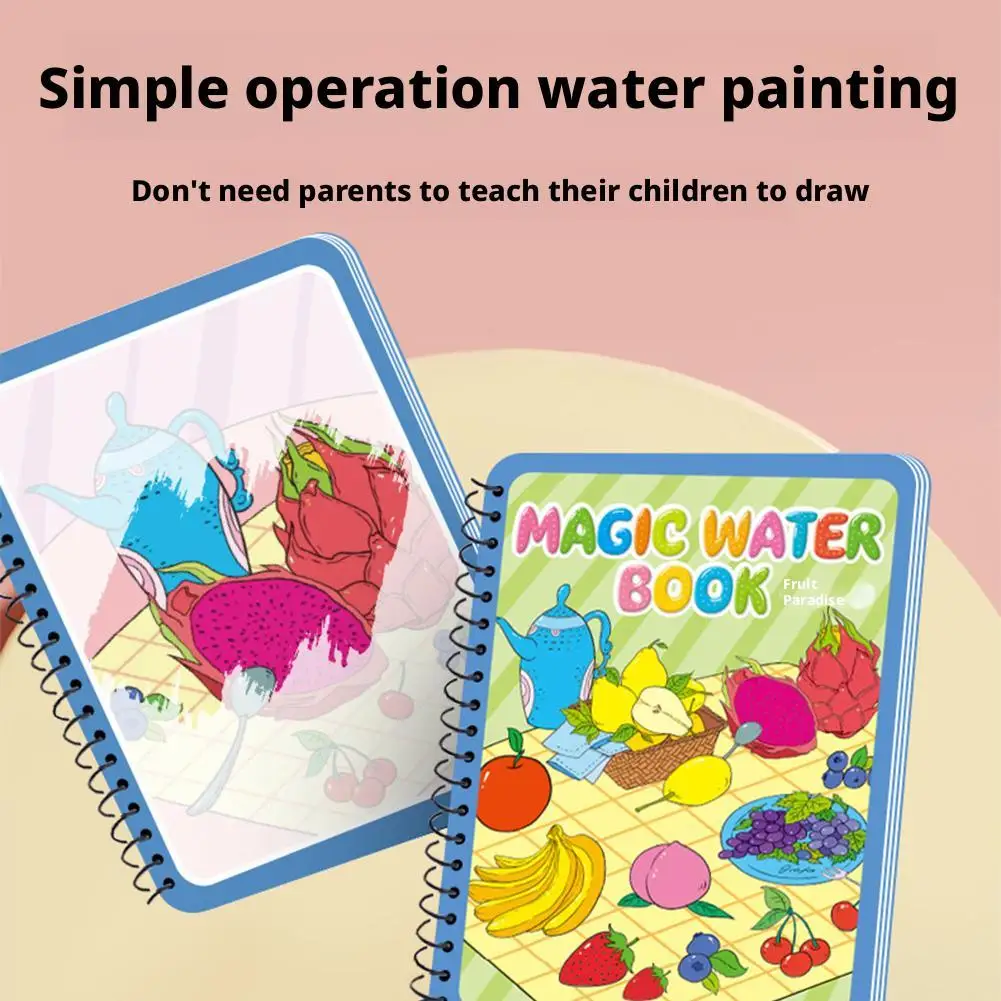 Magisches Wasser-Zeichenbuch, wiederverwendbares Lernspielzeug mit Stift, sensorisches Geschenk für frühes Lernen, Wasserfarbe, Graffiti-Bücher